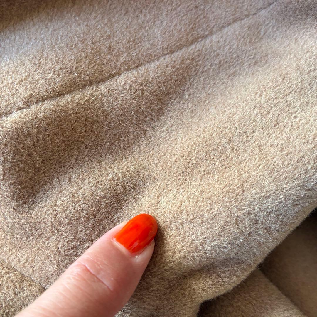 マックスマーラ 銀タグアンゴラ混ベルテッドコート マニュエラキャメル