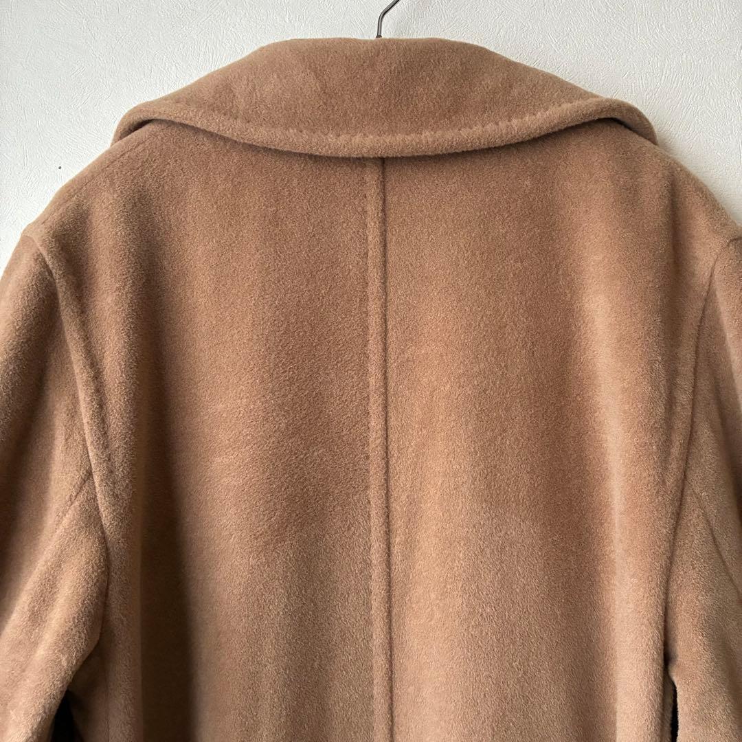 マックスマーラ 銀タグアンゴラ混ベルテッドコート マニュエラキャメル