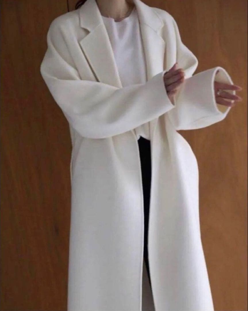 ナエ　nae. na.e ホワイト ロングコート　白　ベルト付