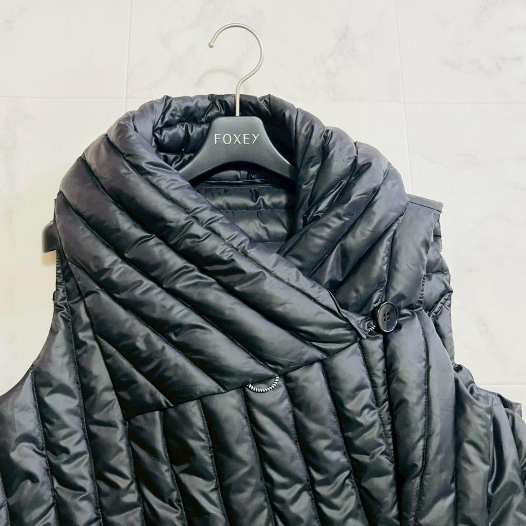 美品✨センソユニコ POINTLIGNE ダウンベスト ビッグカラー ブラック