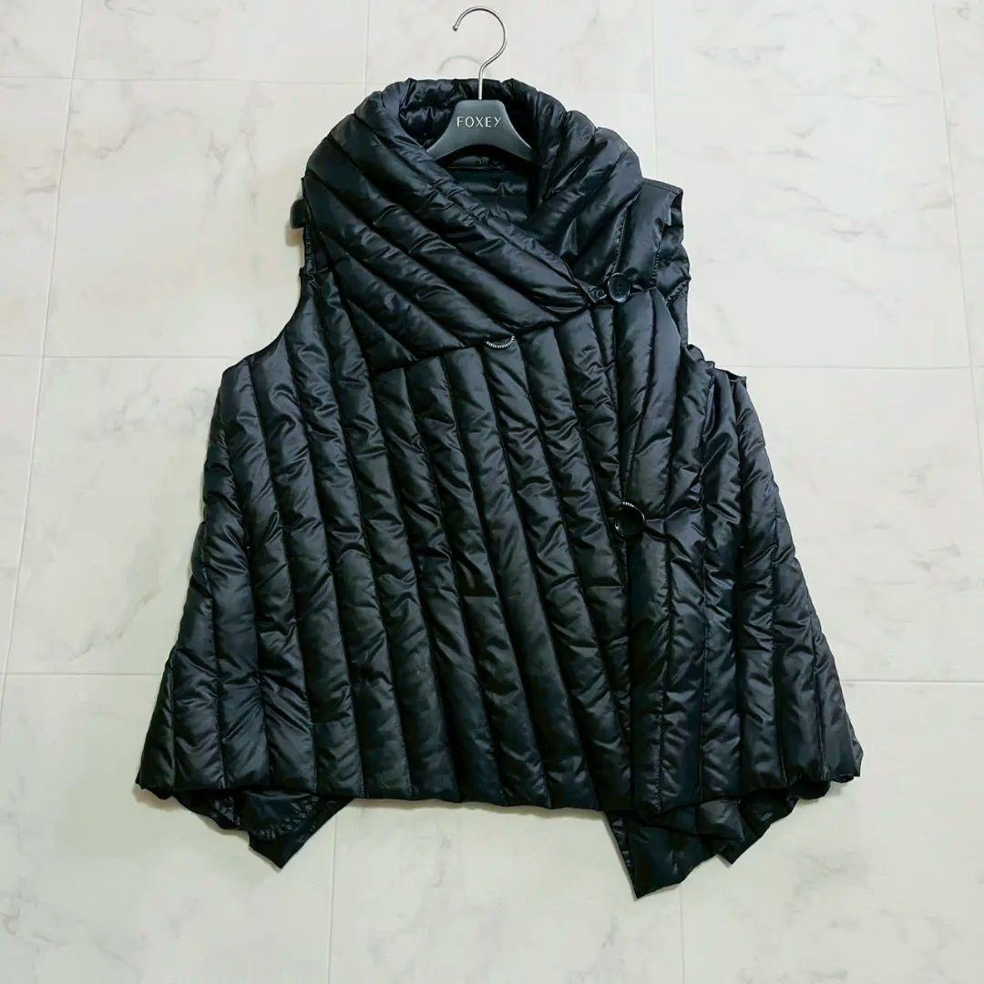 美品✨センソユニコ POINTLIGNE ダウンベスト ビッグカラー ブラック