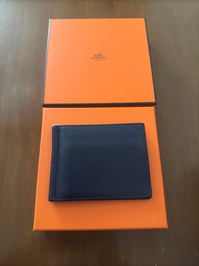 【美品】HERMES PORKER GM BILL CLIP WALLET