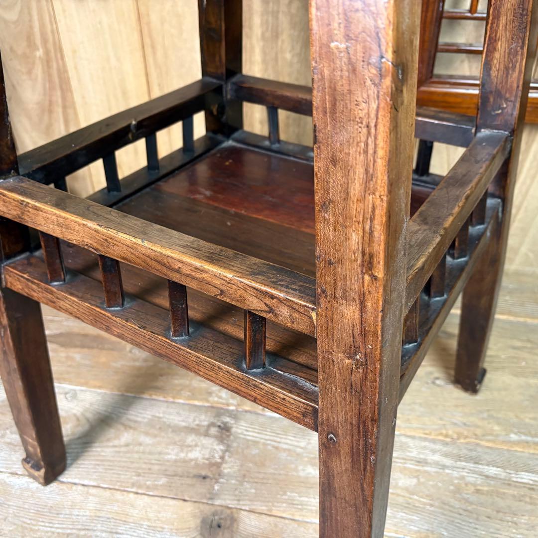 中国アンティークビンテージ年代物木製サイドテーブル飾り台ディスプレイ台花台置台