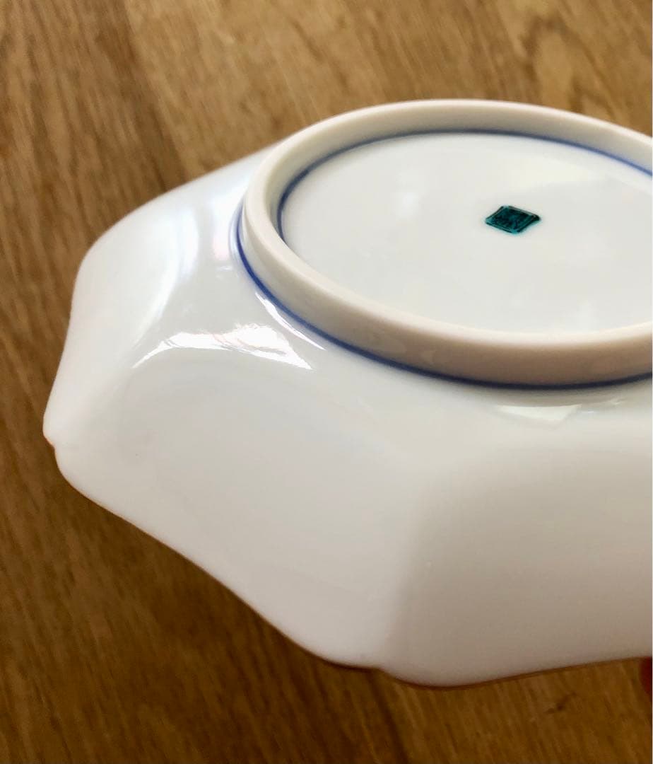 期日限定値下げ【新品・未使用】九谷焼 青郊窯 色絵花鳥 八角皿 15cm 5枚揃