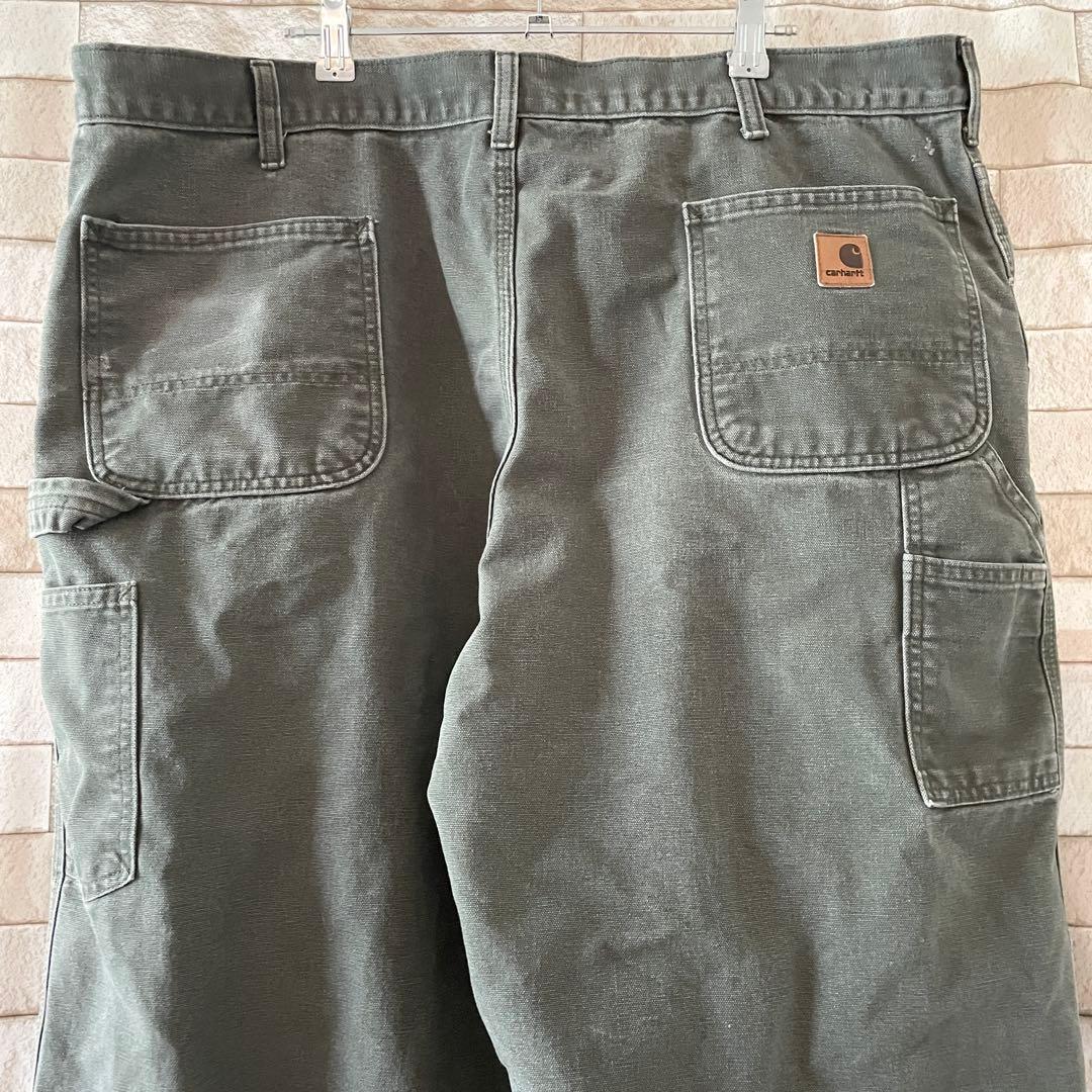 カーハート ペインターパンツ ダック地 革パッチ カーキ 42×32