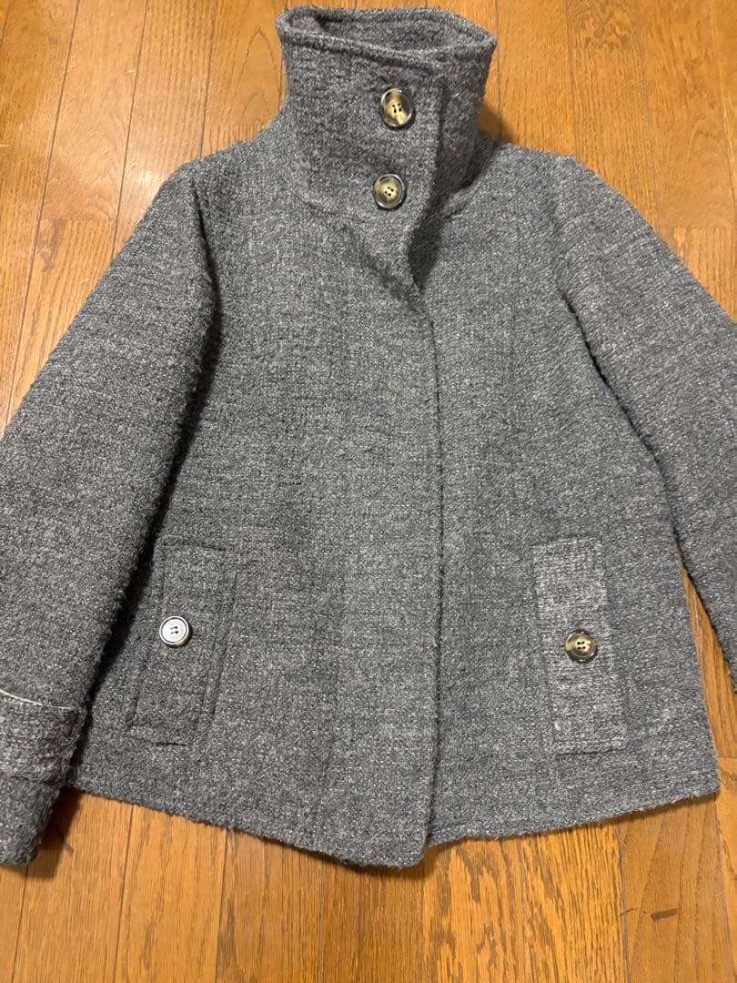 MaxMara WEEKEND グレーアルパカモヘヤ混　ショートコート　40