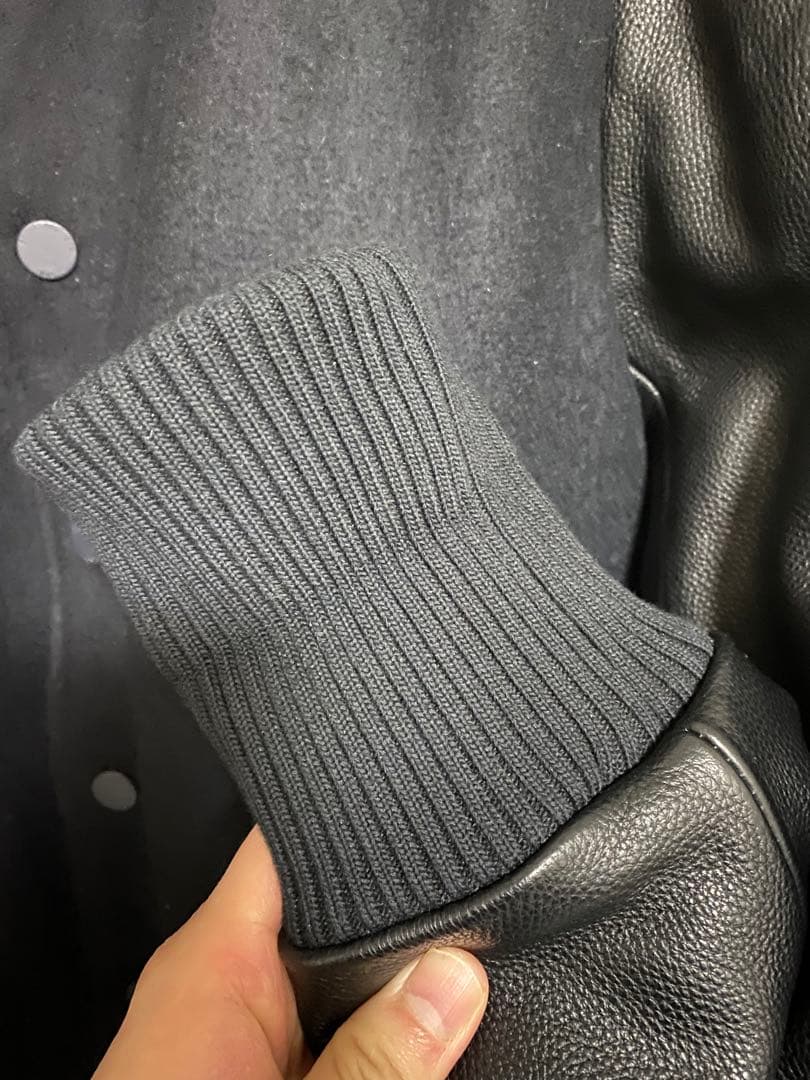 UK　ブルックスブラザーズ　ウールレザー スタジャン 黒　エディフィス別