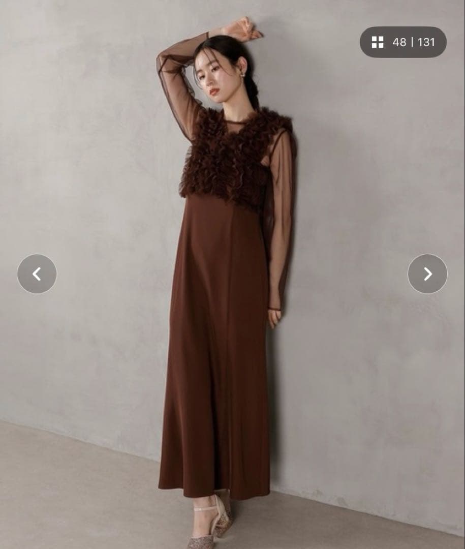 フリルベスト付きシアードレス3点セット