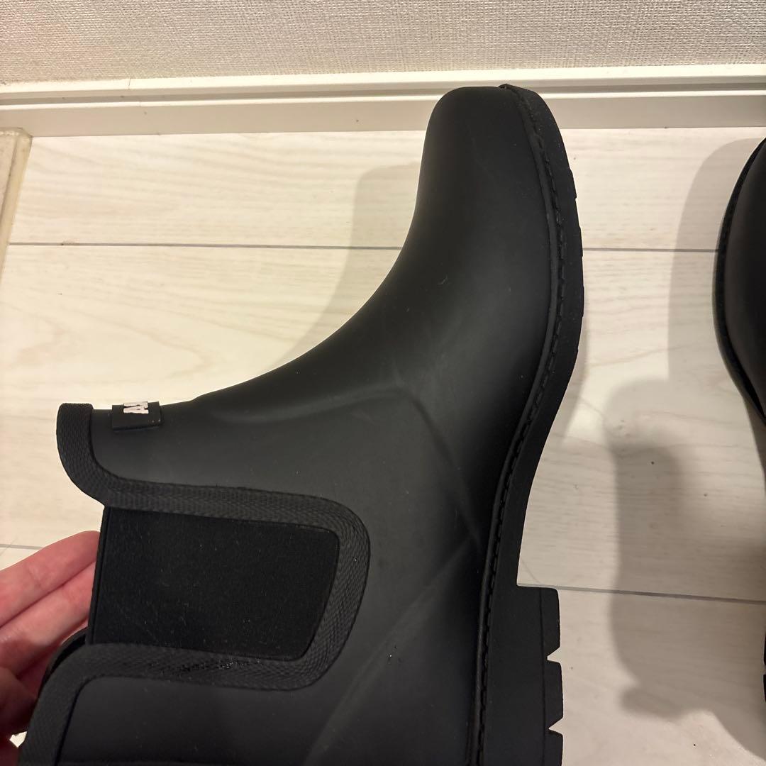 AIGLE ブラック カーヴィル2 サイドゴア レインブーツ 長靴