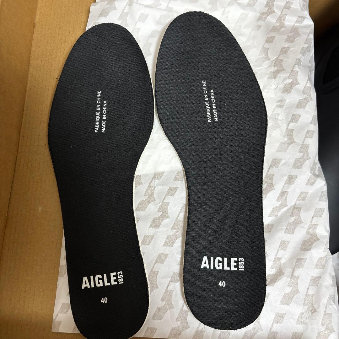 AIGLE ブラック カーヴィル2 サイドゴア レインブーツ 長靴