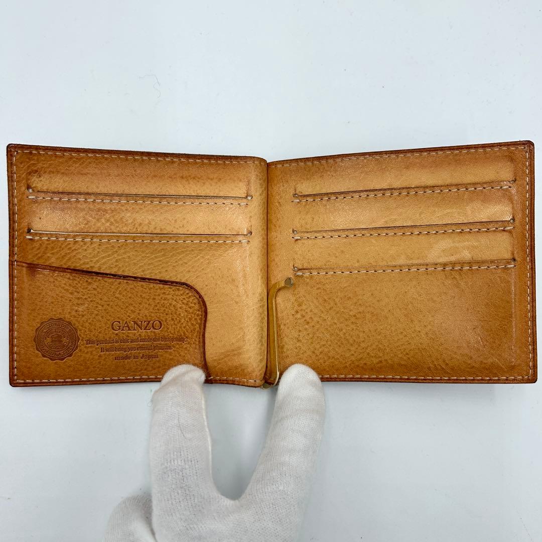 GANZO ガンゾ コードバン レザー マネークリップ　二つ折り ブラック