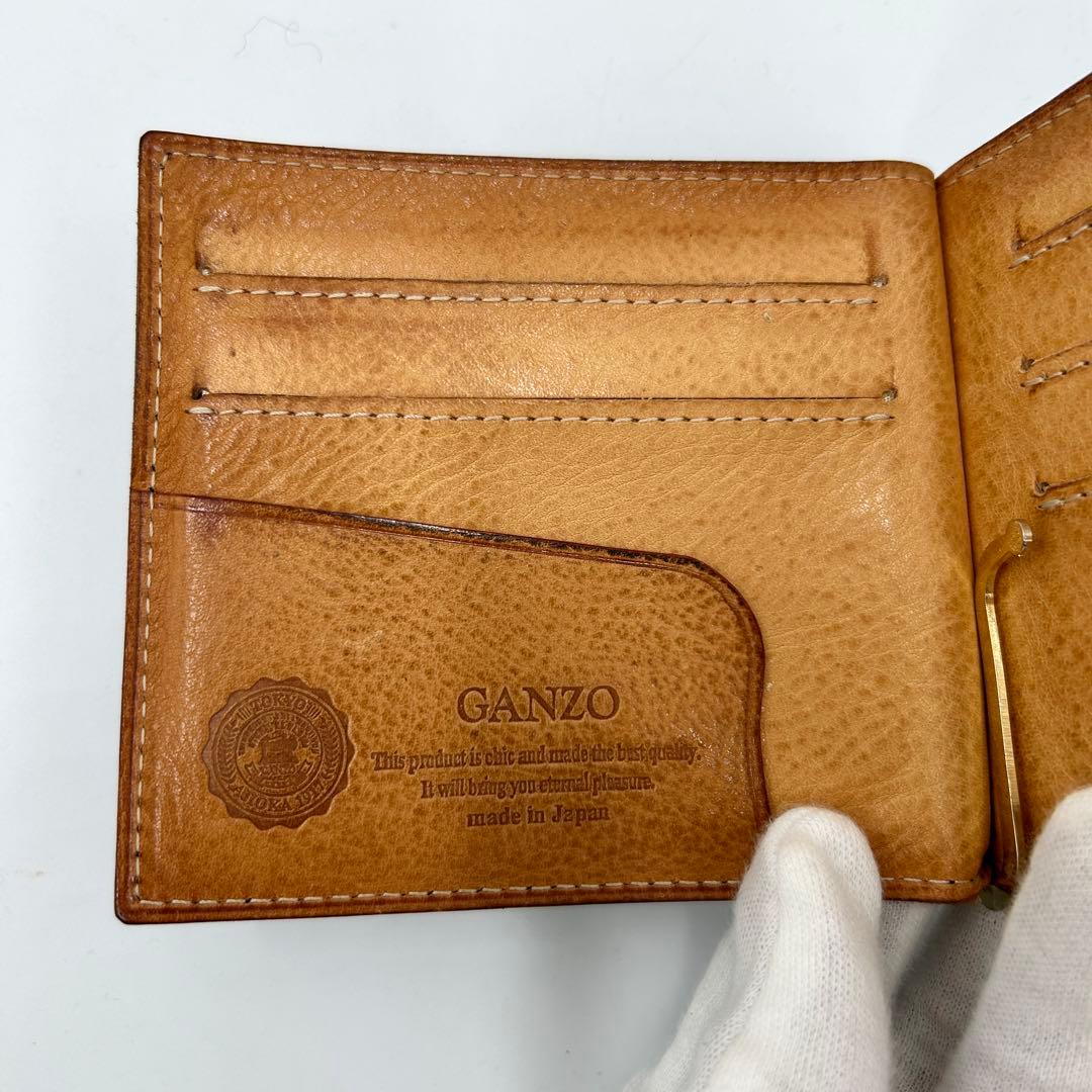 GANZO ガンゾ コードバン レザー マネークリップ　二つ折り ブラック