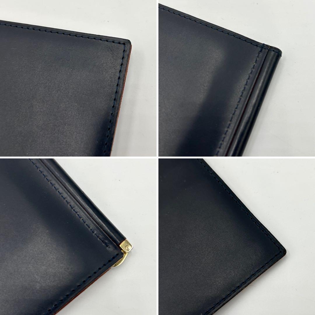 GANZO ガンゾ コードバン レザー マネークリップ　二つ折り ブラック