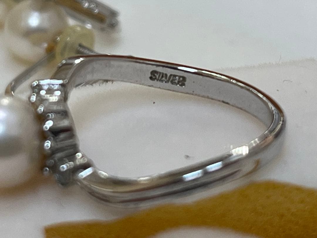 美品　本真珠　パール　ネックレス　イヤリング　指輪　リング　3点セット