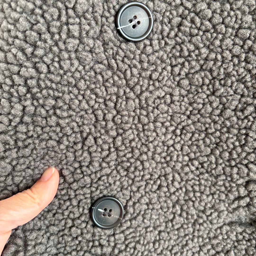 美品ZARAザラBASICボアコートロンググレー