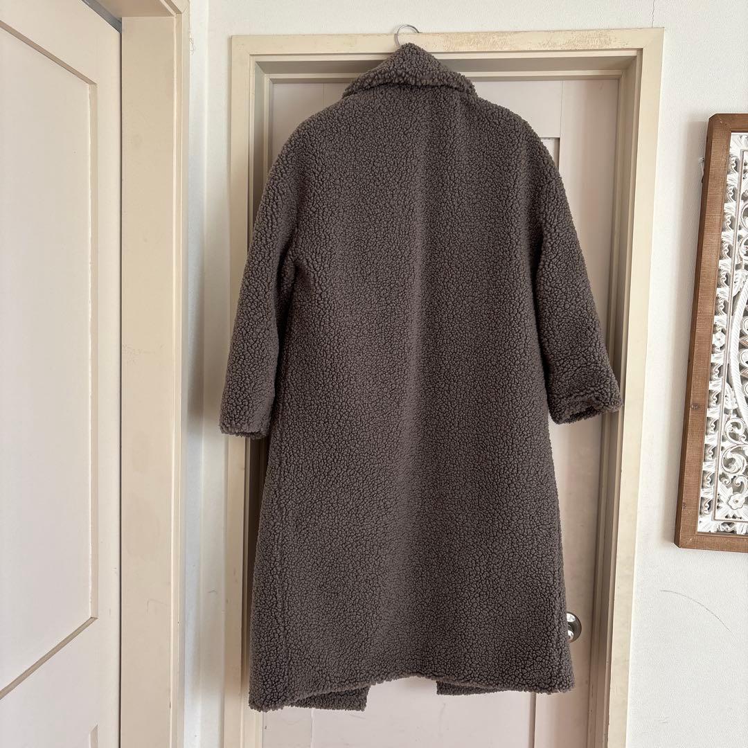 美品ZARAザラBASICボアコートロンググレー