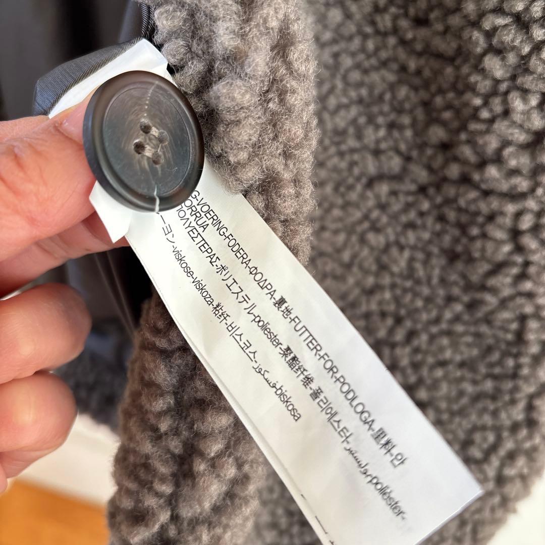 美品ZARAザラBASICボアコートロンググレー