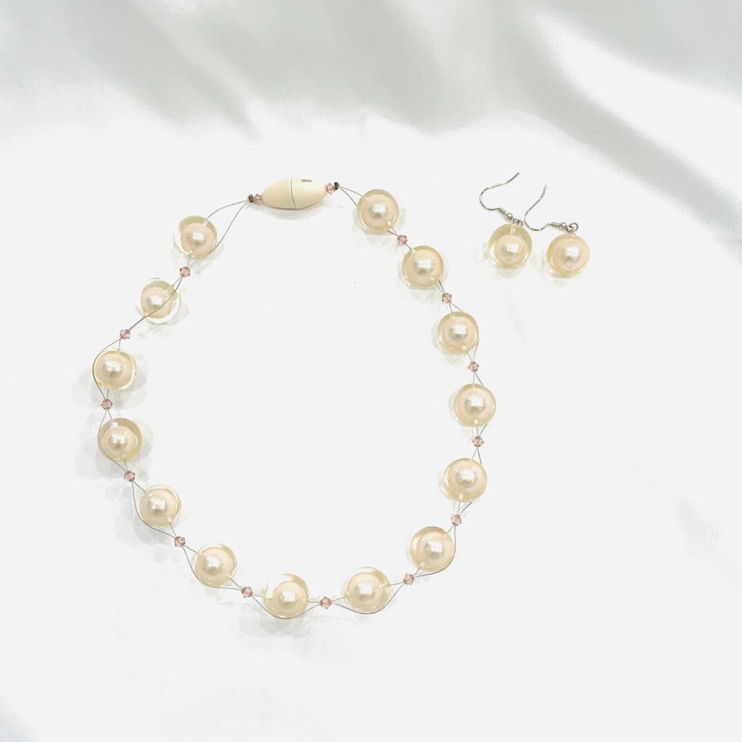 Y509-81 ABISTEアビステ　パールショートネックレス イヤリング