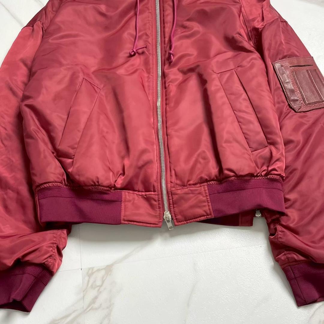 希少　Juun.J　レイヤード　ボンバージャケット　オーバーサイズ　フード　赤