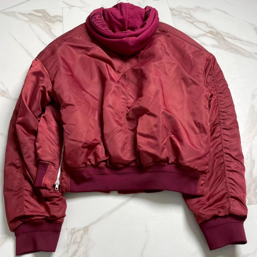 希少　Juun.J　レイヤード　ボンバージャケット　オーバーサイズ　フード　赤