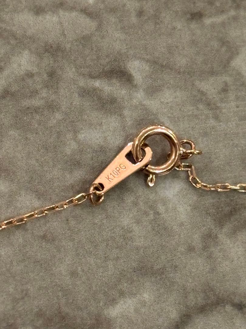 K10ピンクゴールド　0.06カラット　ダイヤモンド　ネックレス