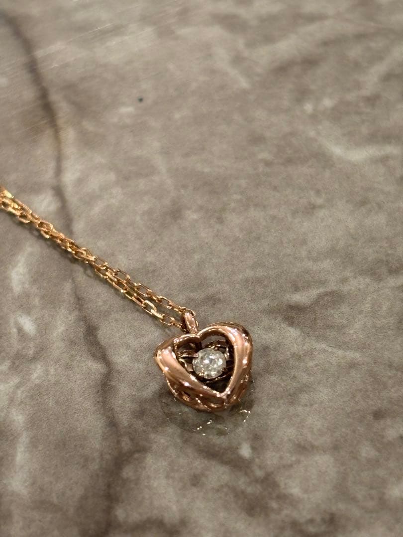 K10ピンクゴールド　0.06カラット　ダイヤモンド　ネックレス