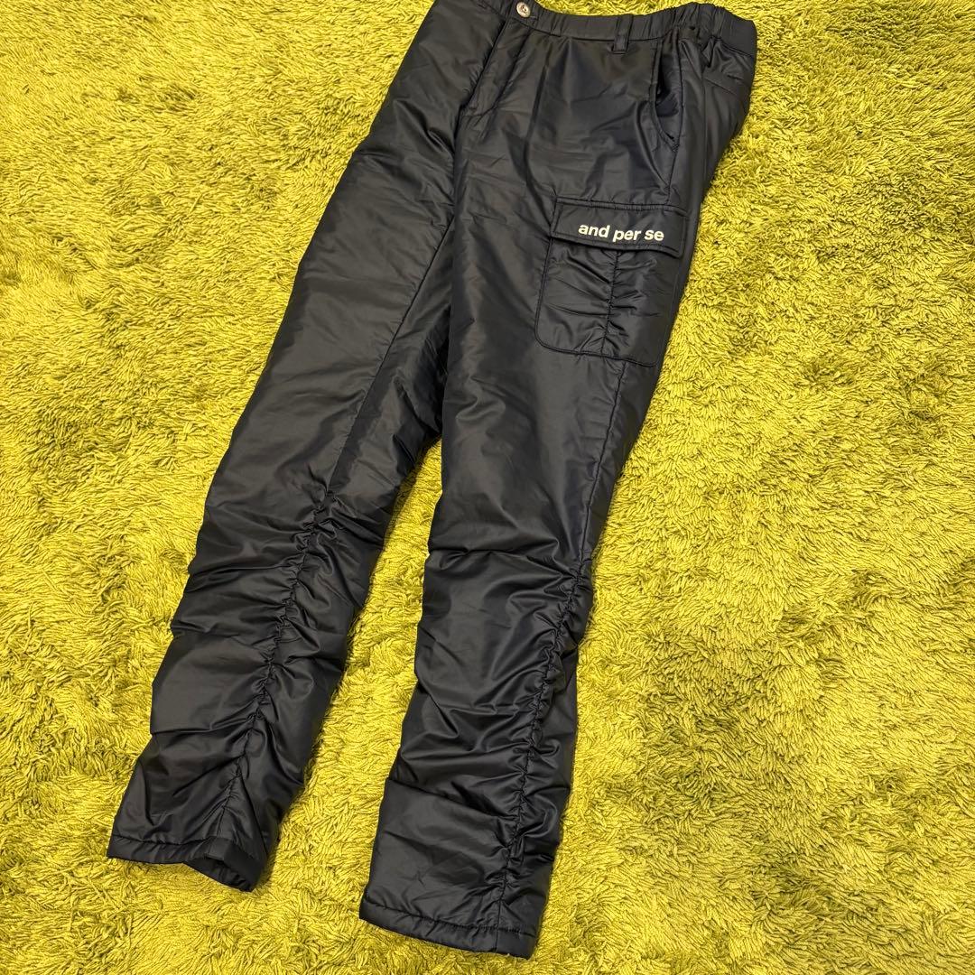 and per se アンパスィ 中綿パンツ レディースパンツ ネイビー M