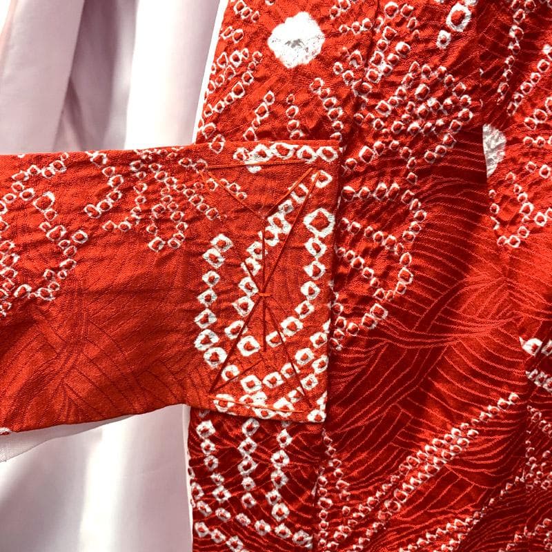 504ax56■お宮参り 女児 絞り染 祝着 産着 掛着 七五三にも■美品