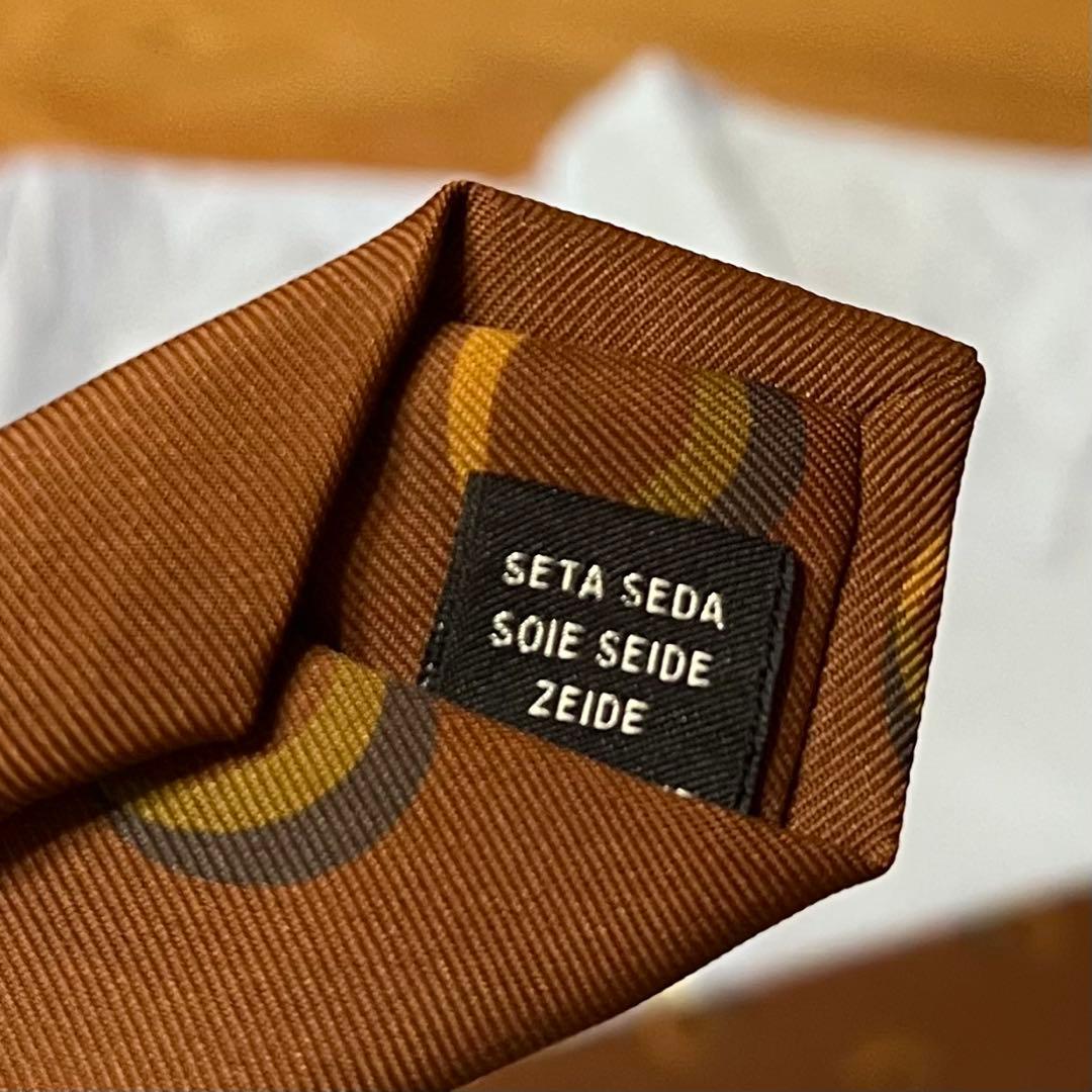 極美品 ホリデー＆ブラウン シルクタイ 小紋柄 ブラウン ビームスF