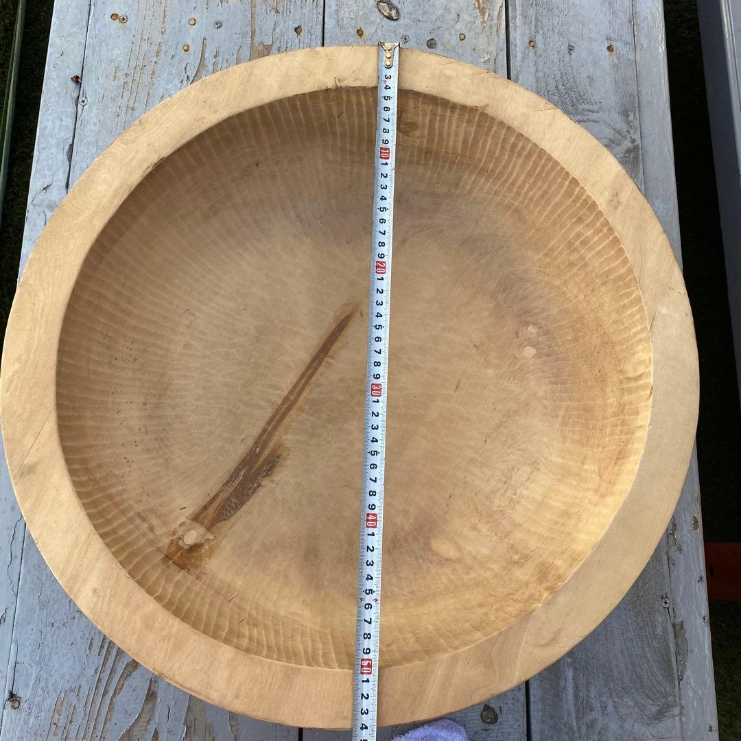 蕎麦打ちこね鉢　秋山郷　「和幸」作　手作り希少品　名人特大鉢 栃くり抜き　捏ね鉢