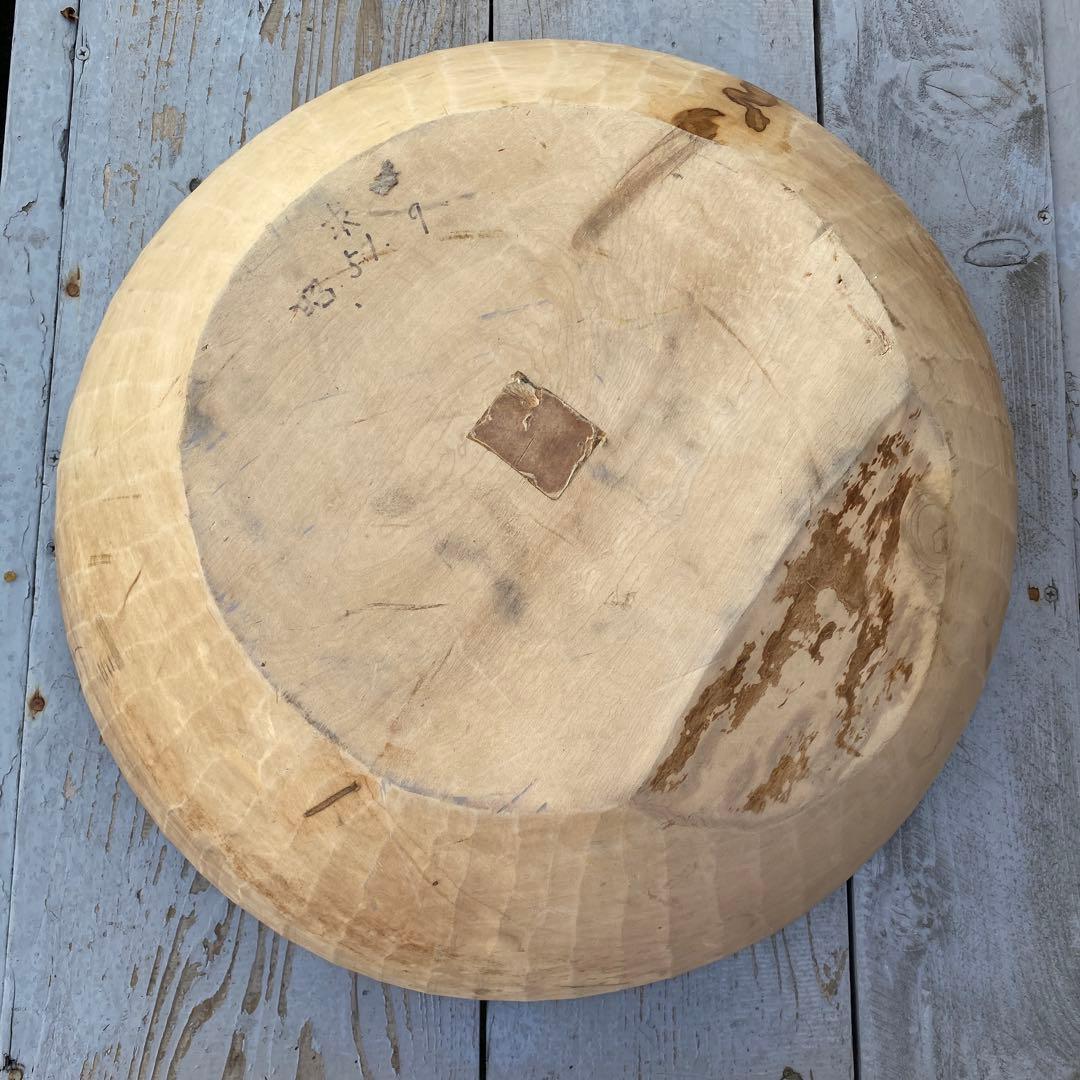 蕎麦打ちこね鉢　秋山郷　「和幸」作　手作り希少品　名人特大鉢 栃くり抜き　捏ね鉢