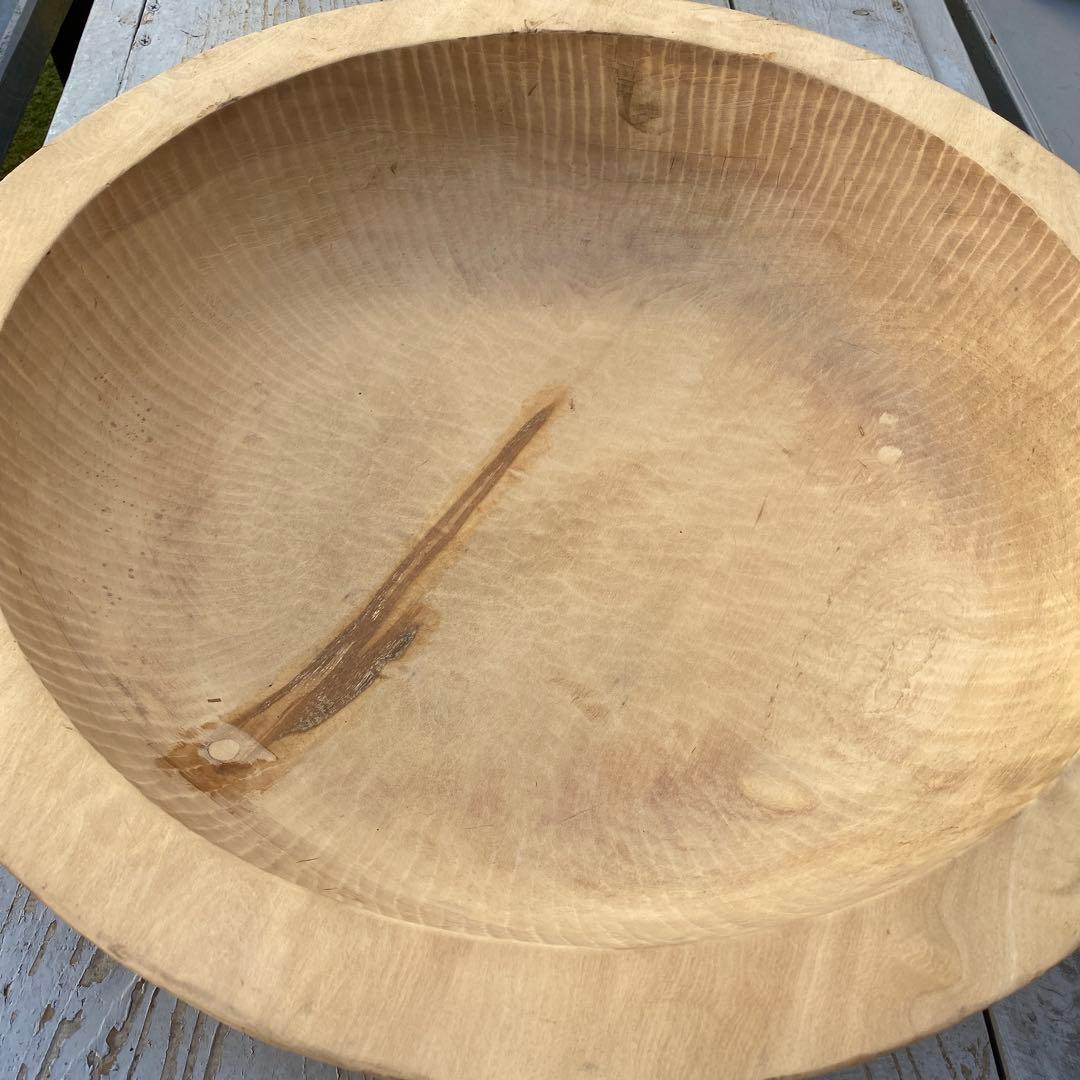 蕎麦打ちこね鉢　秋山郷　「和幸」作　手作り希少品　名人特大鉢 栃くり抜き　捏ね鉢