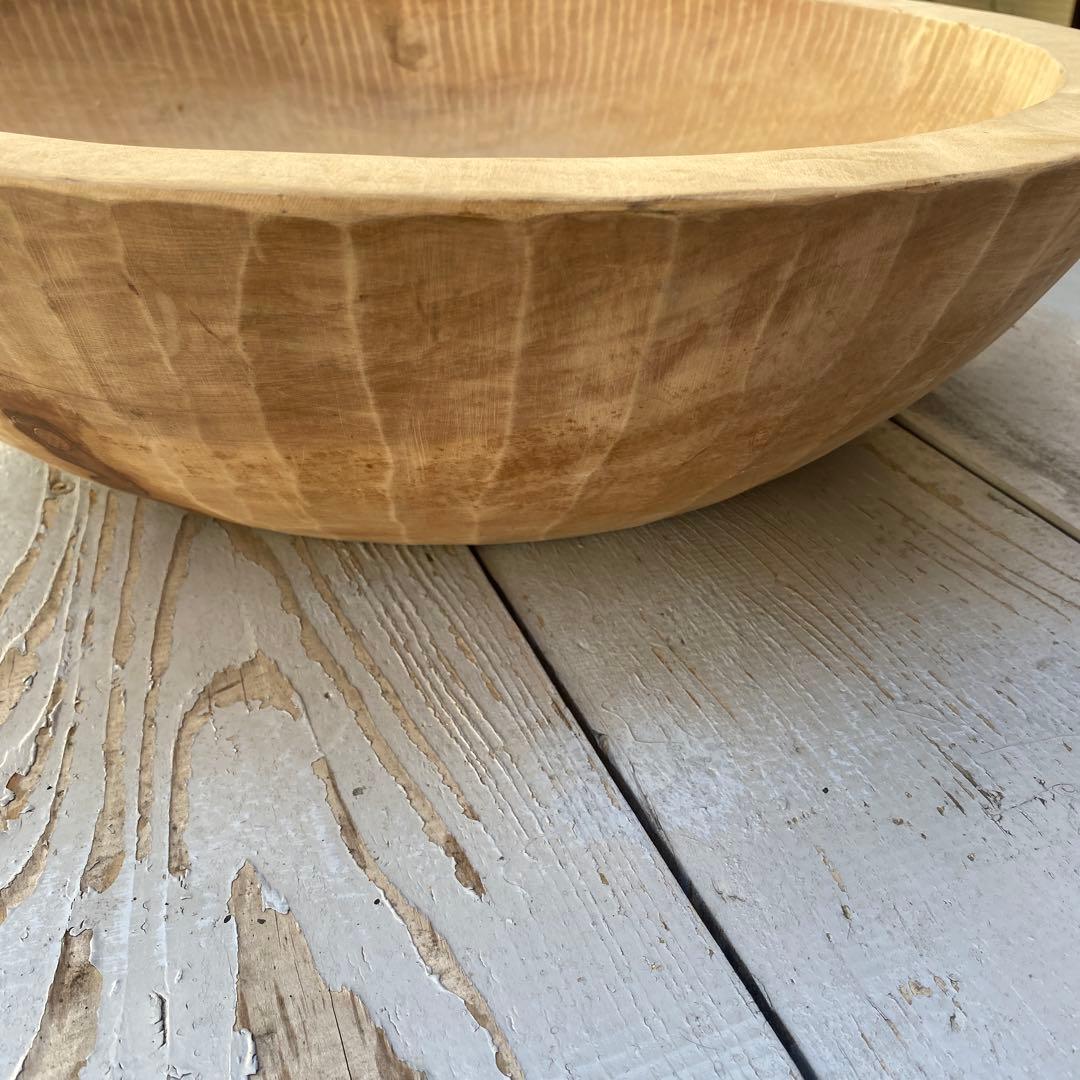 蕎麦打ちこね鉢　秋山郷　「和幸」作　手作り希少品　名人特大鉢 栃くり抜き　捏ね鉢