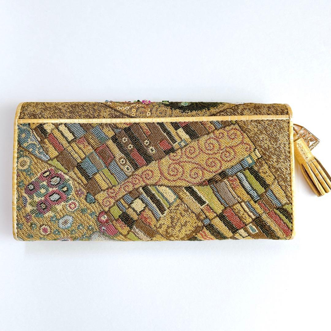 ほぼ未使用✨ シンクビー ゴールデンクリムト 長財布 接吻 スパンコール