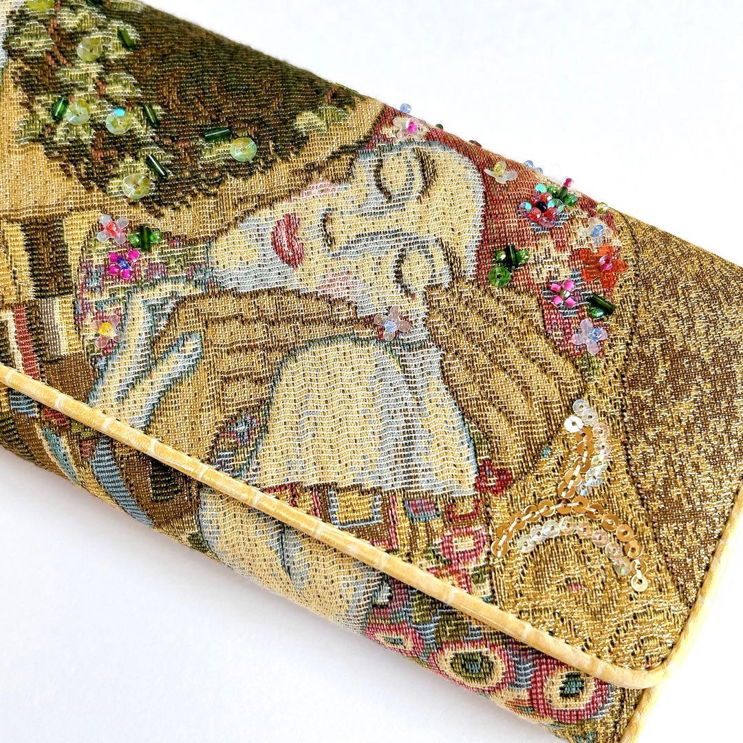 ほぼ未使用✨ シンクビー ゴールデンクリムト 長財布 接吻 スパンコール