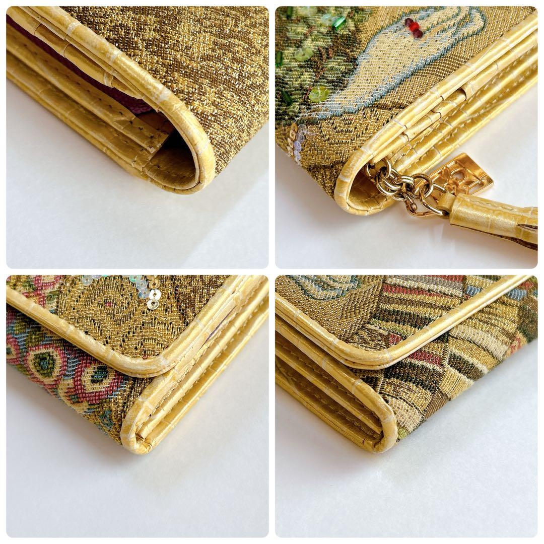 ほぼ未使用✨ シンクビー ゴールデンクリムト 長財布 接吻 スパンコール