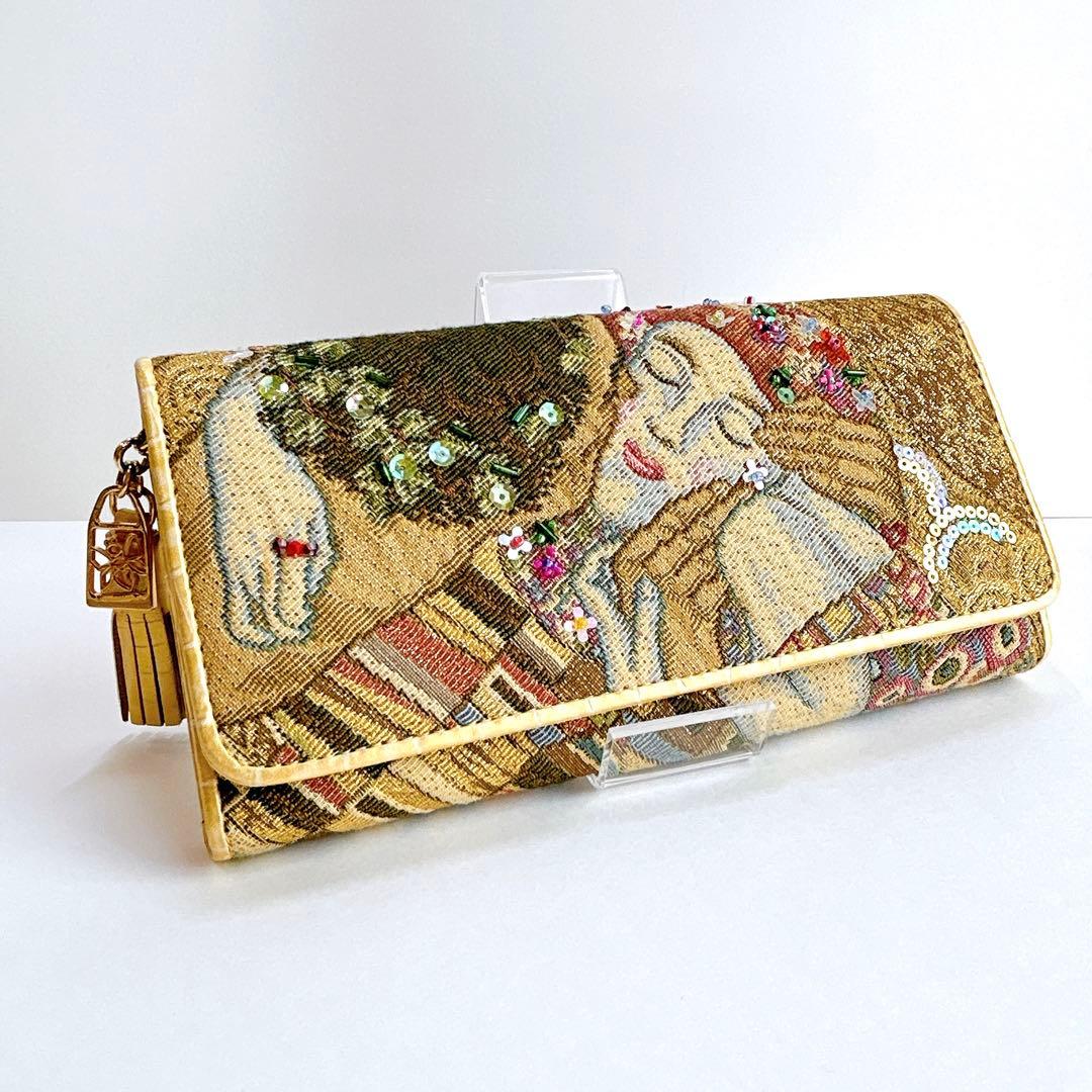 ほぼ未使用✨ シンクビー ゴールデンクリムト 長財布 接吻 スパンコール