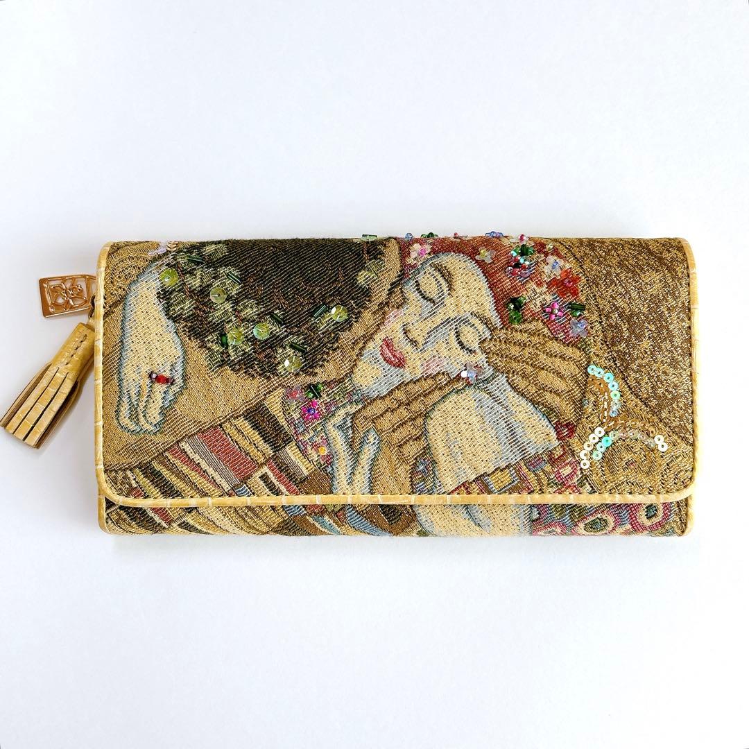 ほぼ未使用✨ シンクビー ゴールデンクリムト 長財布 接吻 スパンコール