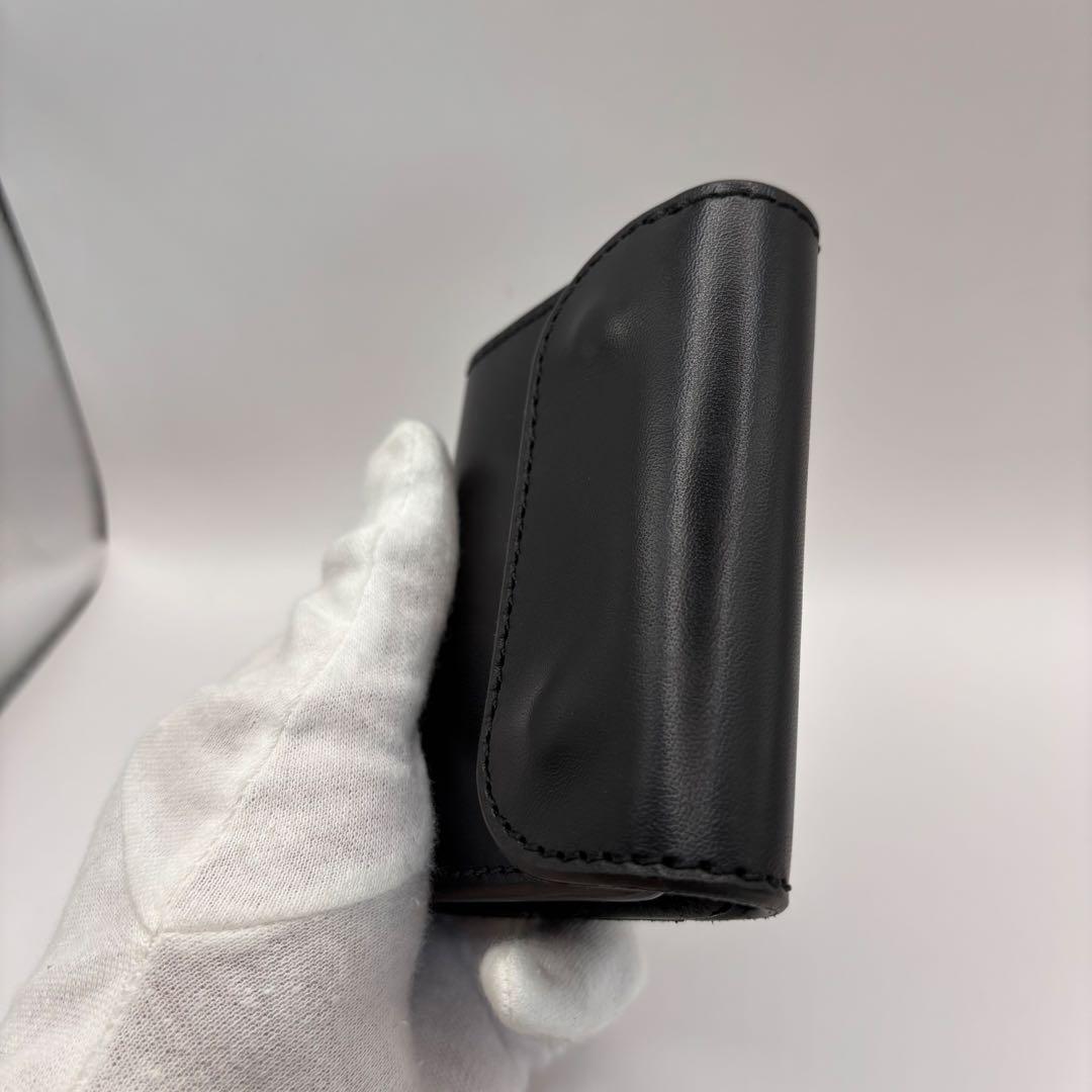 OPUS 三つ折り財布　ミニウォレット　レザー　ブラック　オールレザー　オーパス