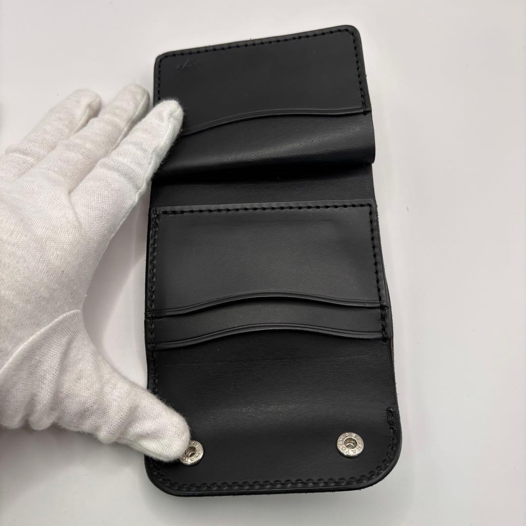 OPUS 三つ折り財布　ミニウォレット　レザー　ブラック　オールレザー　オーパス