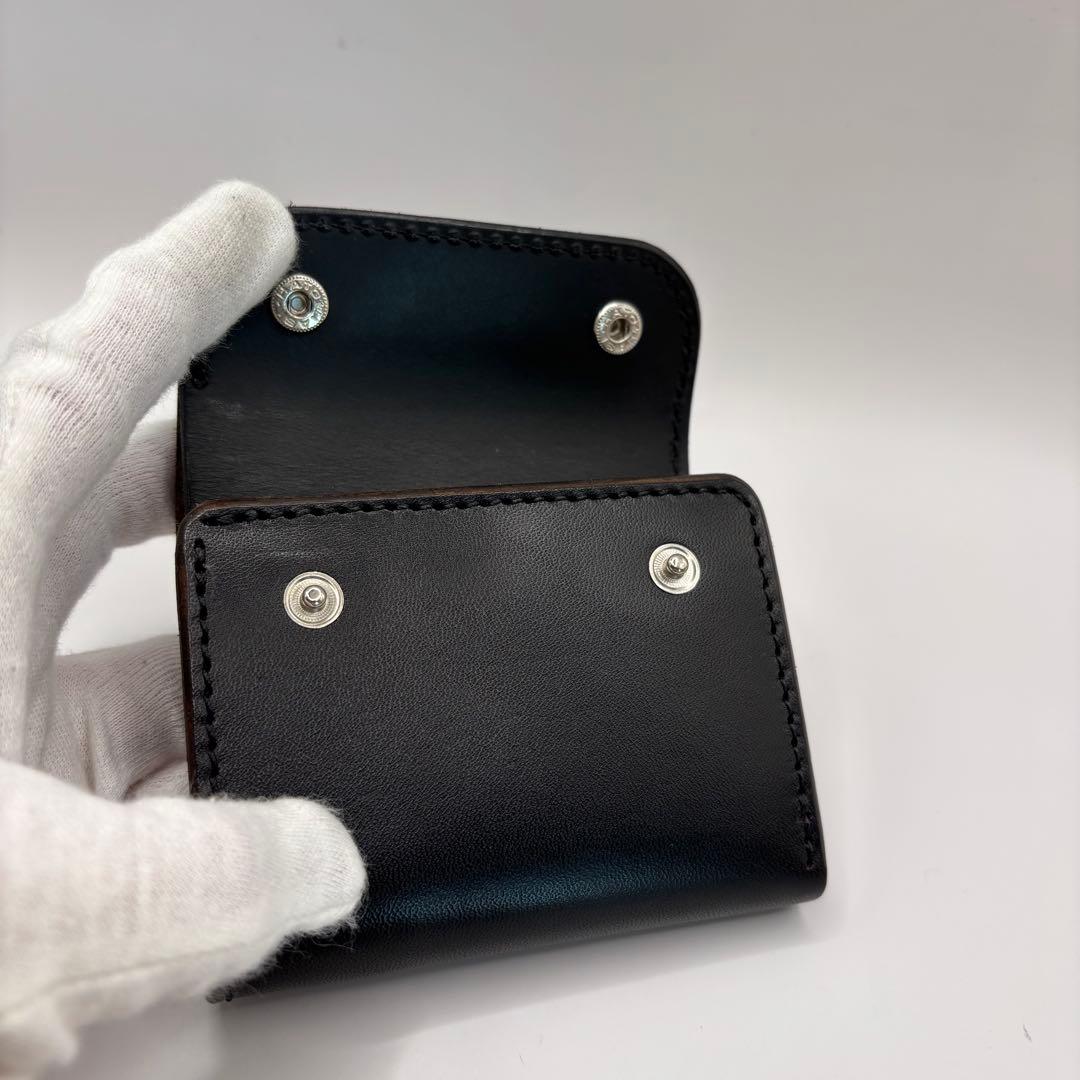OPUS 三つ折り財布　ミニウォレット　レザー　ブラック　オールレザー　オーパス