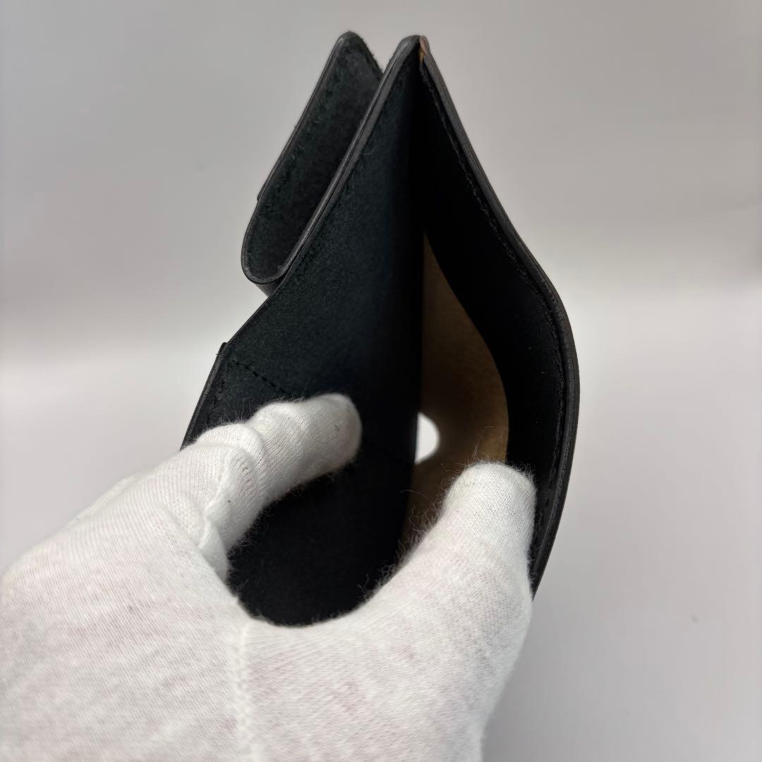 OPUS 三つ折り財布　ミニウォレット　レザー　ブラック　オールレザー　オーパス