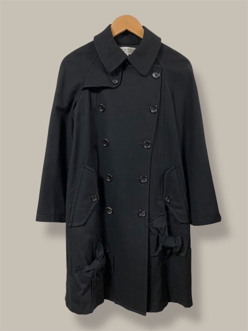 robe de chambre garcons ウール コート リボン Aライン
