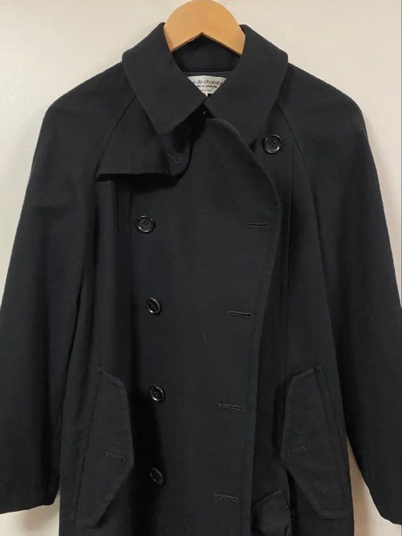 robe de chambre garcons ウール コート リボン Aライン