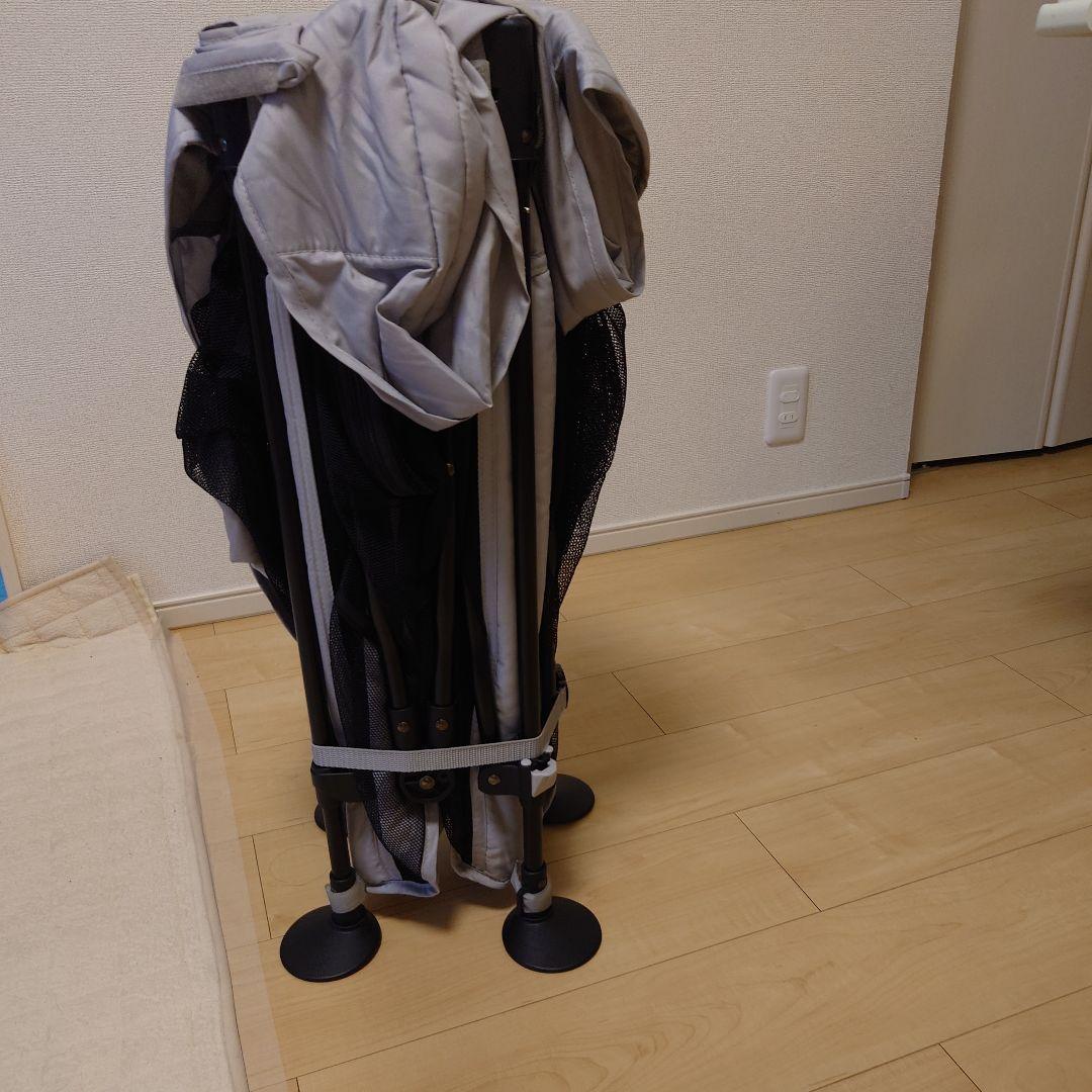 日本育児 洗えて たためる ポータブル ベビーサークル スクエア グレー