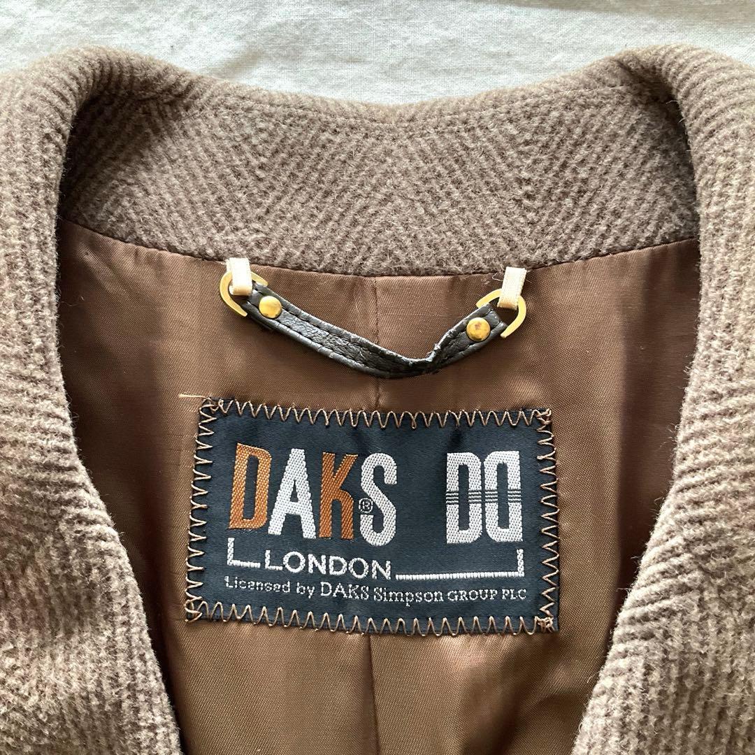 専用　80s Daks 高級ウール ヘリンボーン ハーフコート レトロ ゆるダボ