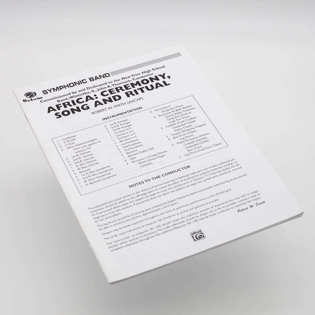 【吹奏楽譜】アフリカの儀式と歌、宗教的典礼／R.W.スミス（スコア＆パート譜）