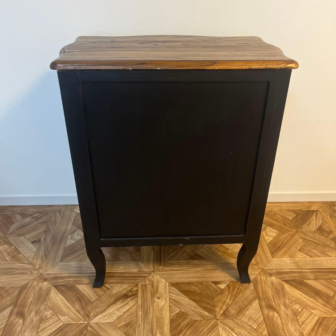 緑の木製サイドテーブル　アンティーク