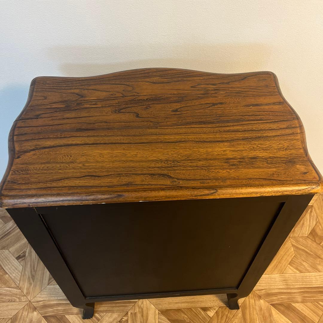 緑の木製サイドテーブル　アンティーク