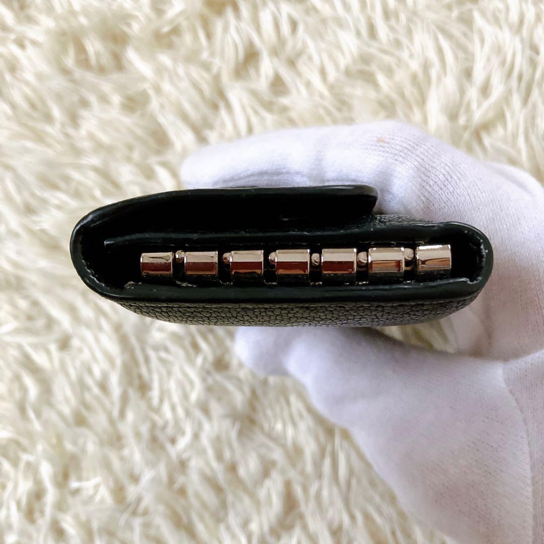 良品✨ 22春夏モデル✨ミュウミュウ キーケース　パール リボンレザー 黒